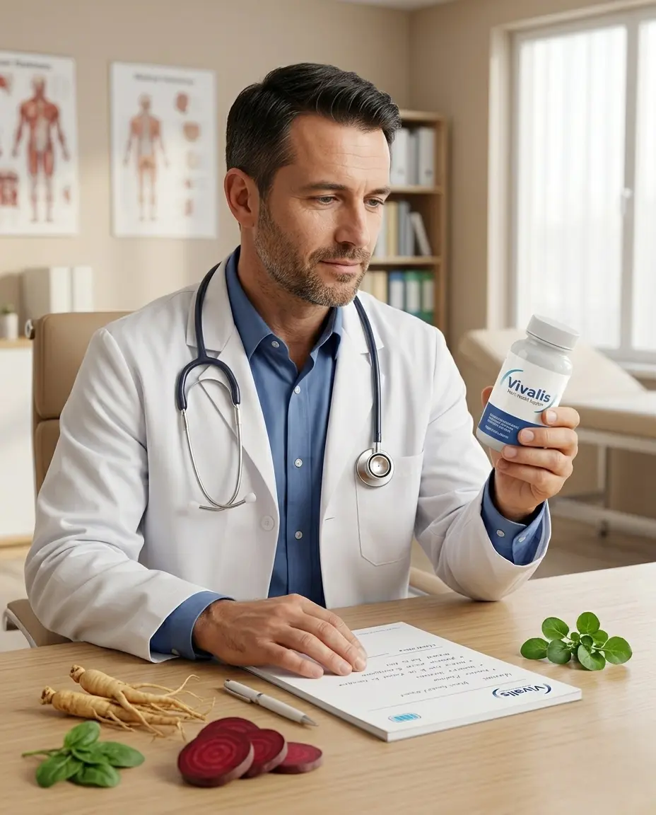 doctor discussing men’s health supplements